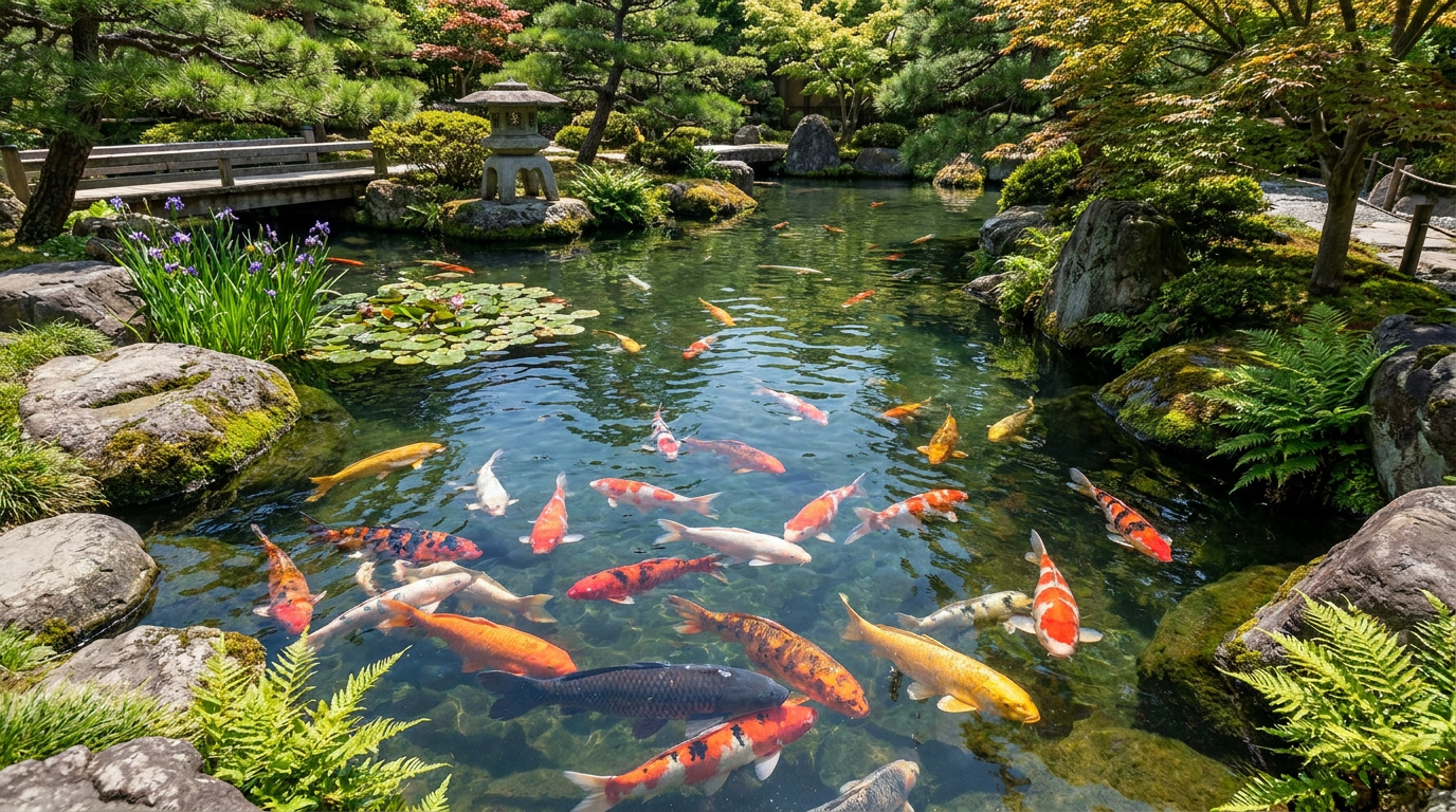 Koi im Gartenteich