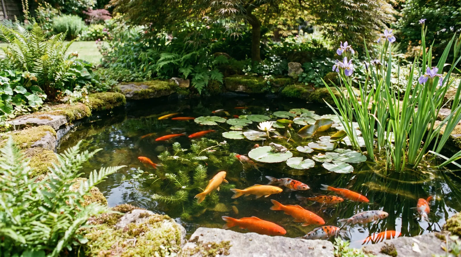 Goldfische im Gartenteich