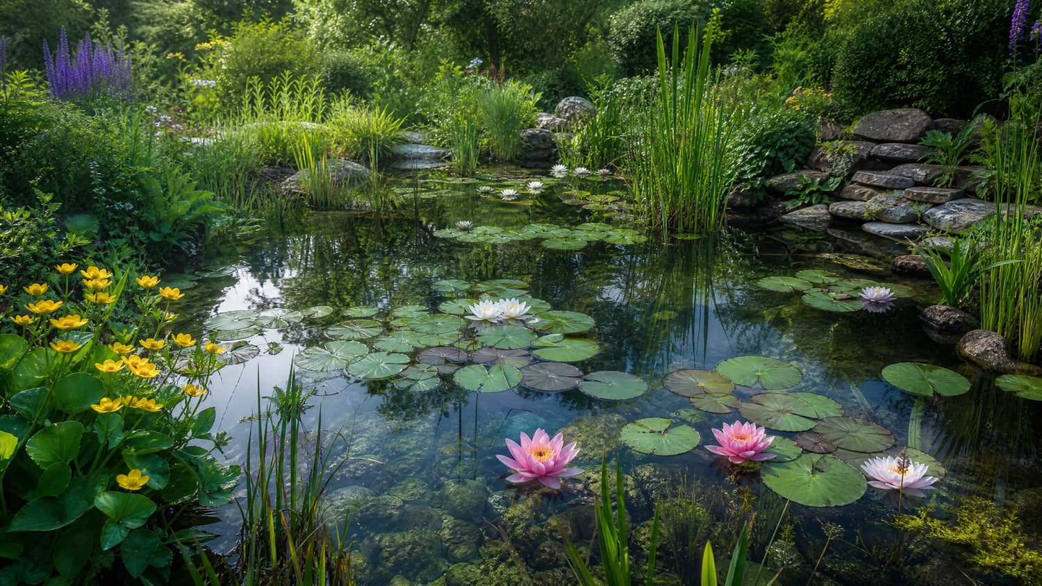 Pflanzen im Gartenteich
