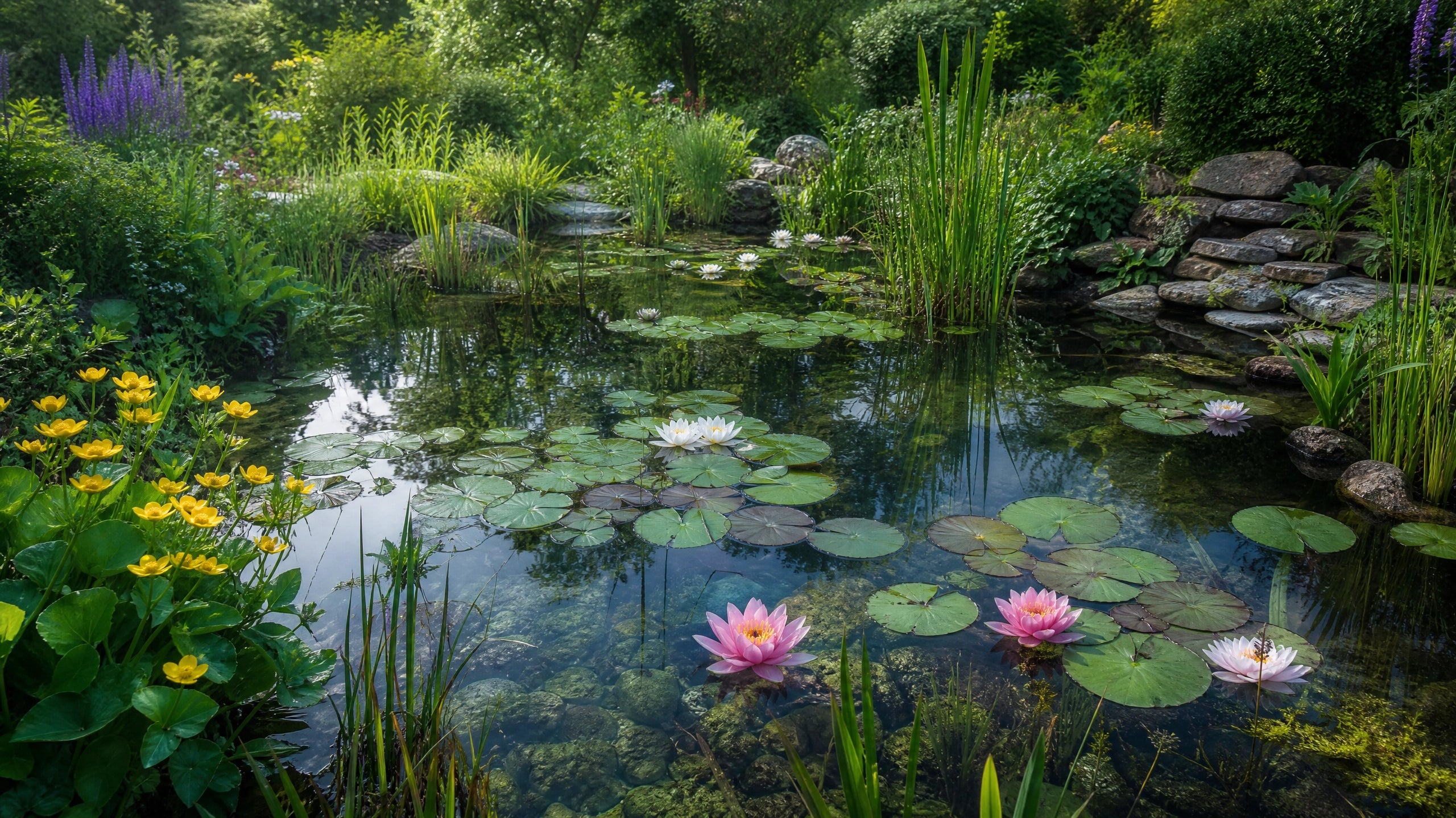 Pflanzen im Gartenteich