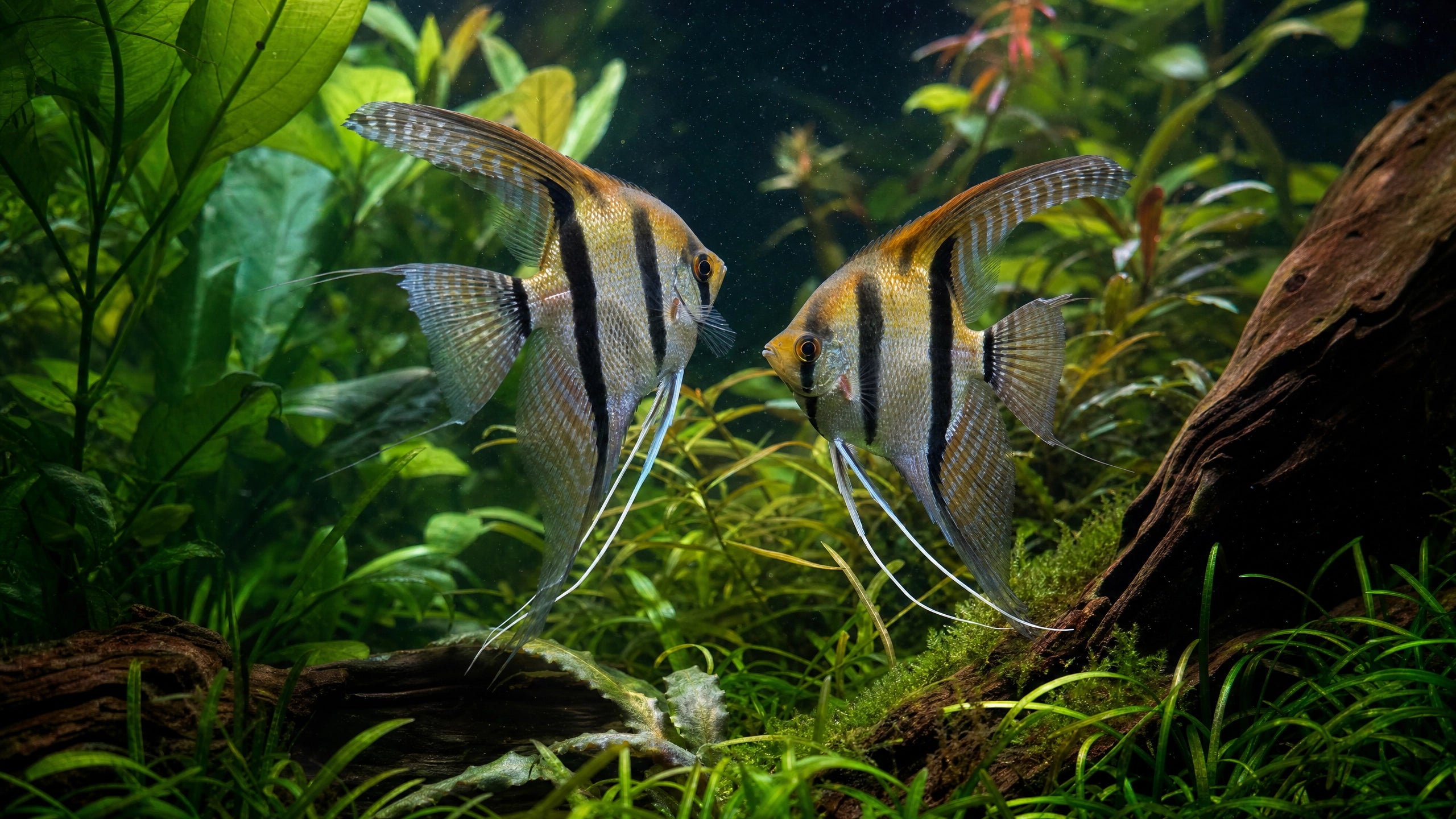 Skalare (Pterophyllum scalare) im Aquarium