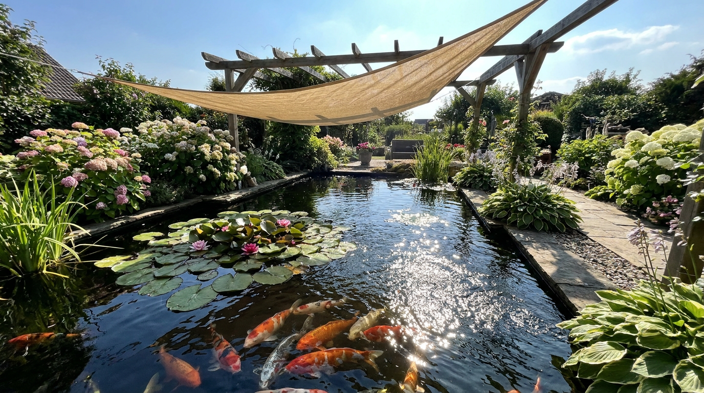Gartenteich im Hochsommer