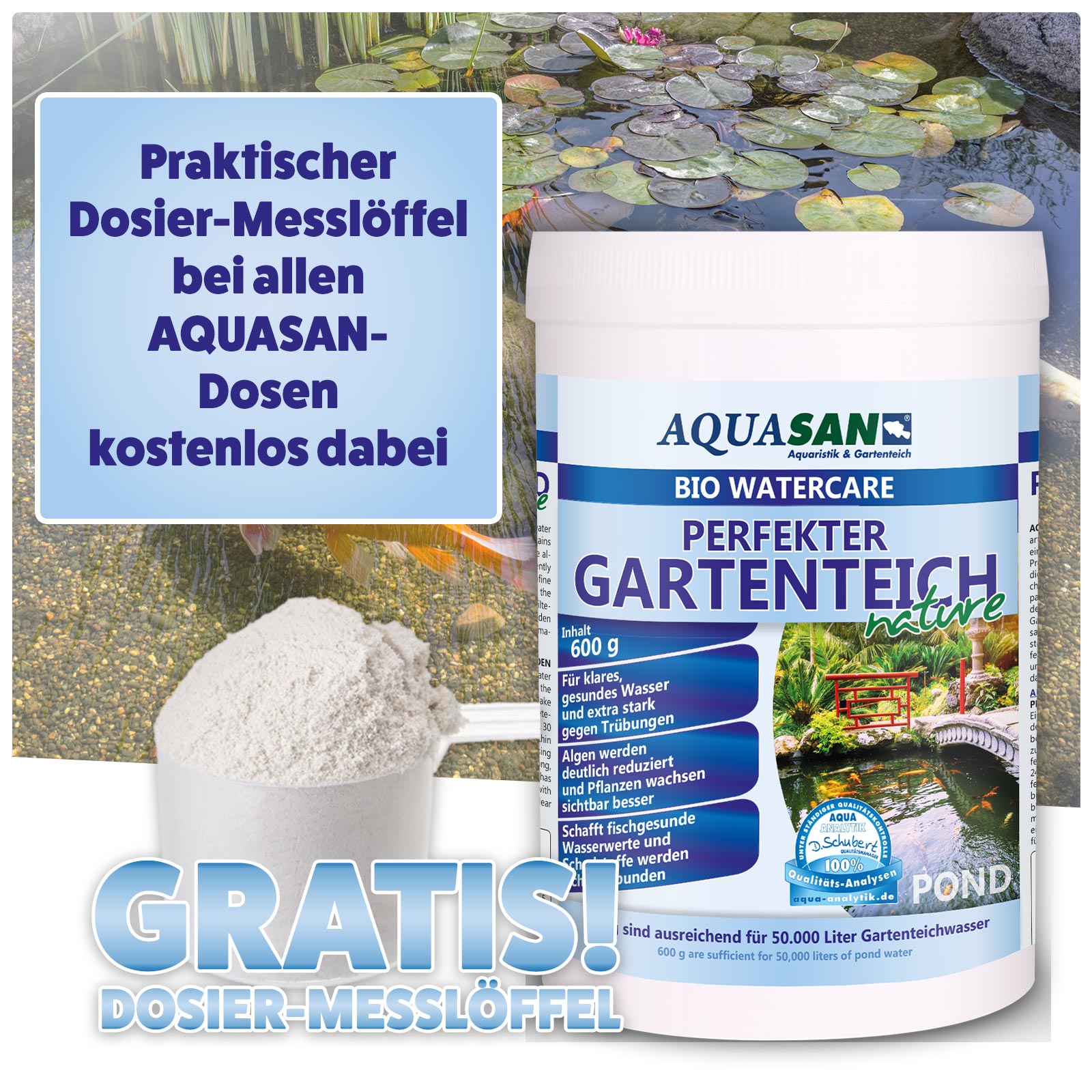 AQUASAN BIO WaterCare PERFEKTER GARTENTEICH nature