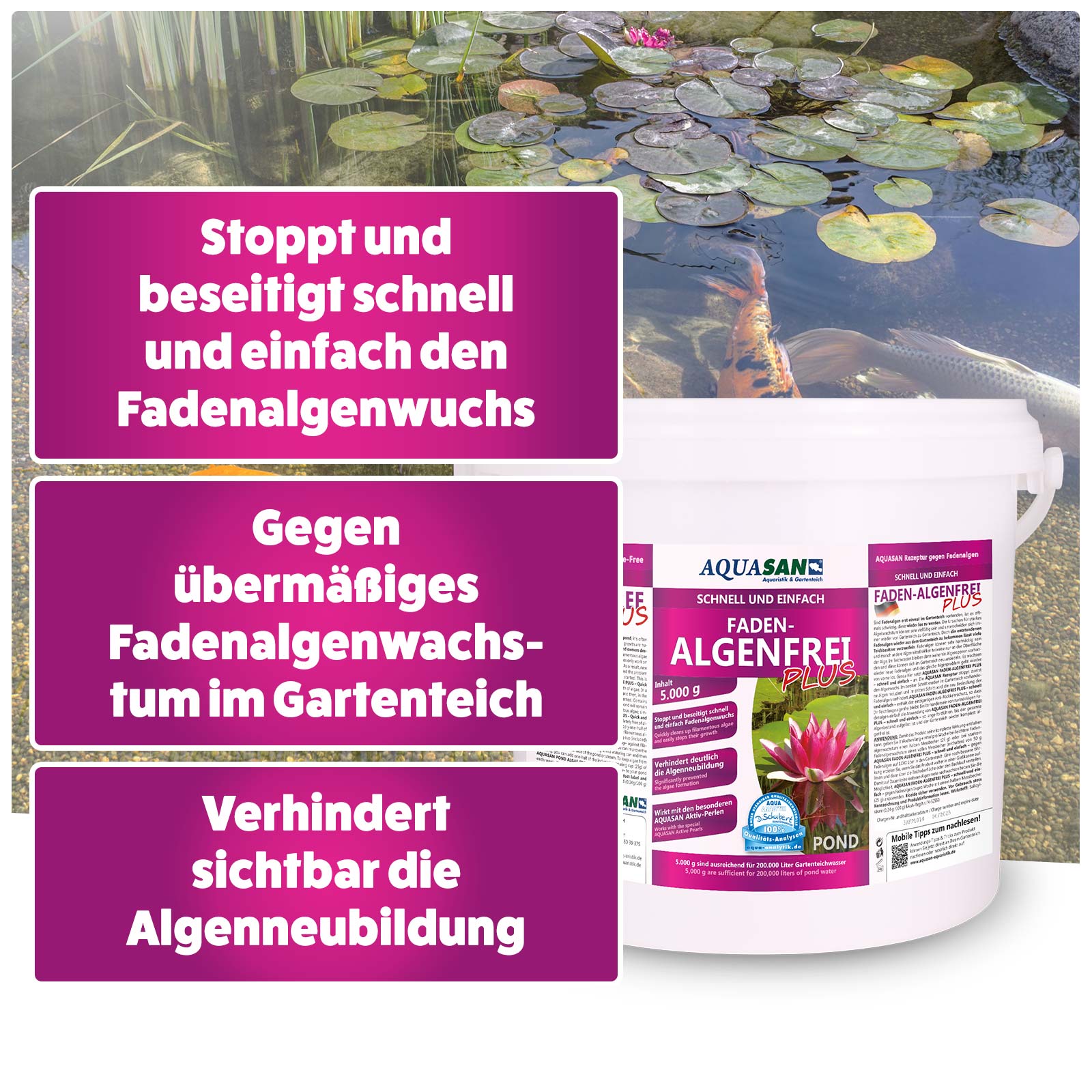 AQUASAN Gartenteich 5er Komplettpflege SPAR-SET