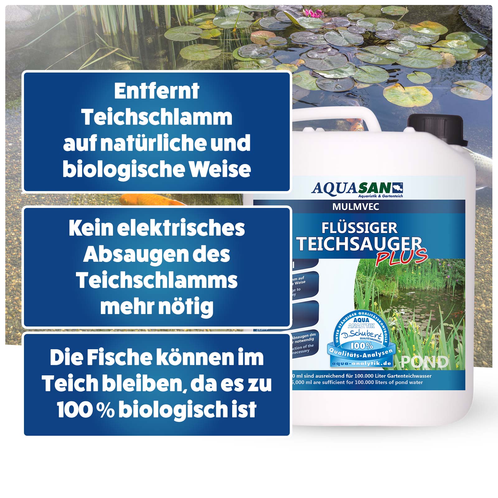 AQUASAN Gartenteich 5er Komplettpflege SPAR-SET
