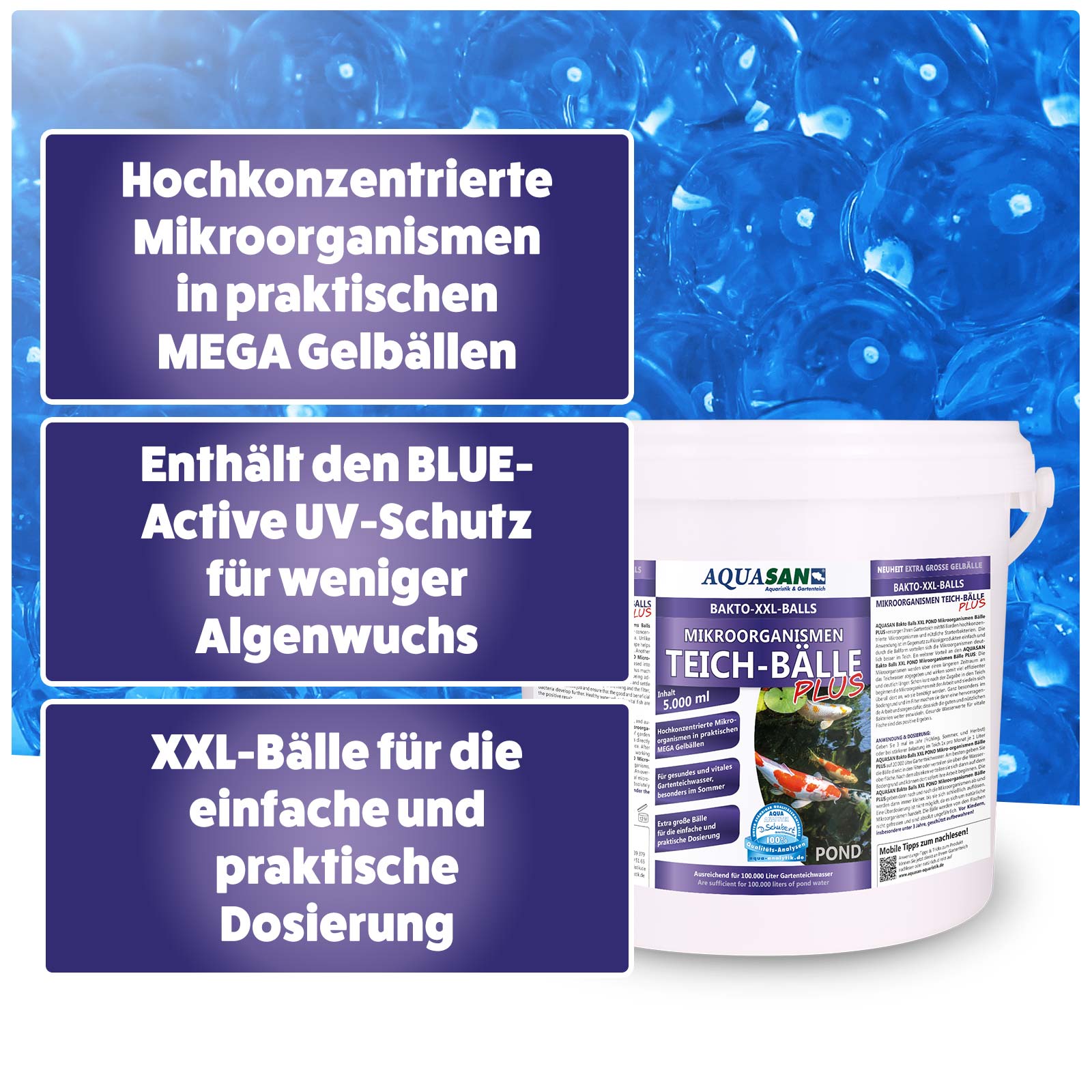 AQUASAN Gartenteich 5er Komplettpflege SPAR-SET