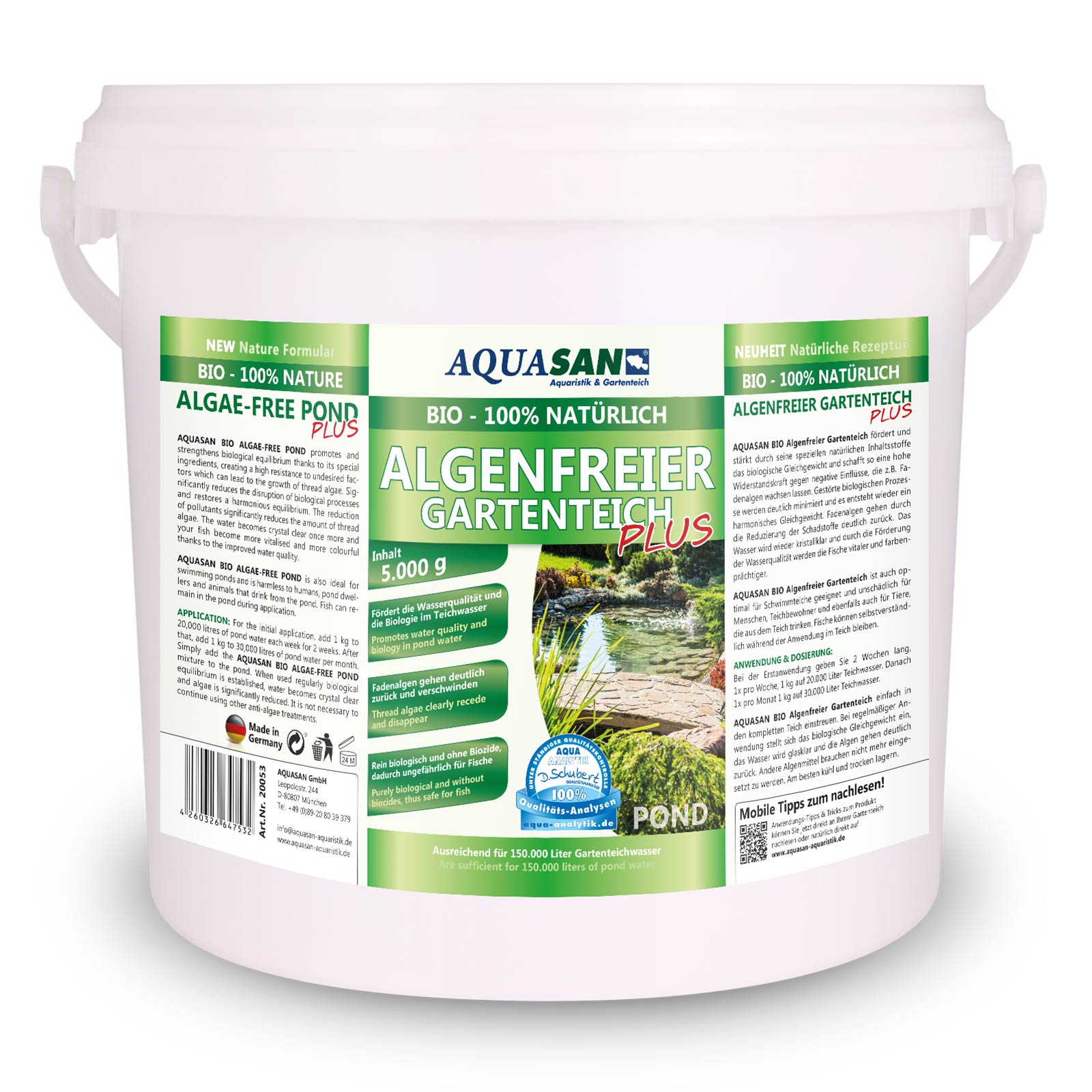 AQUASAN BIO Algenfreier Gartenteich PLUS