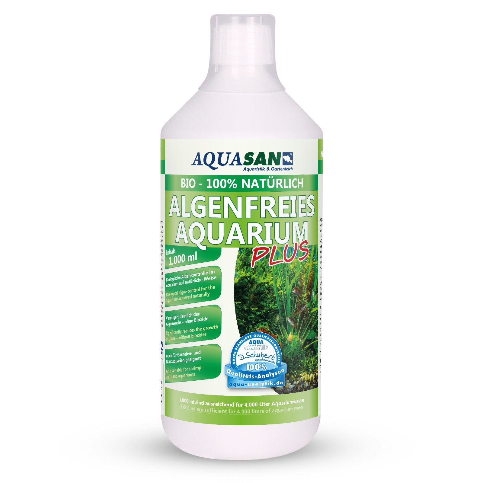 AQUASAN BIO Algenfreies Aquarium PLUS für Aquarien