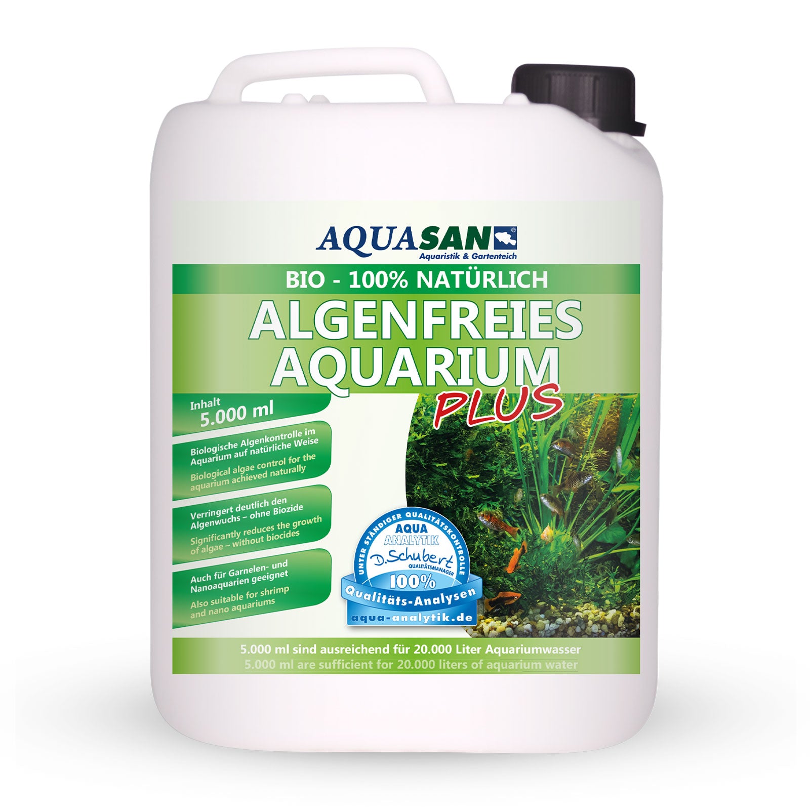 AQUASAN BIO Algenfreies Aquarium PLUS für Aquarien