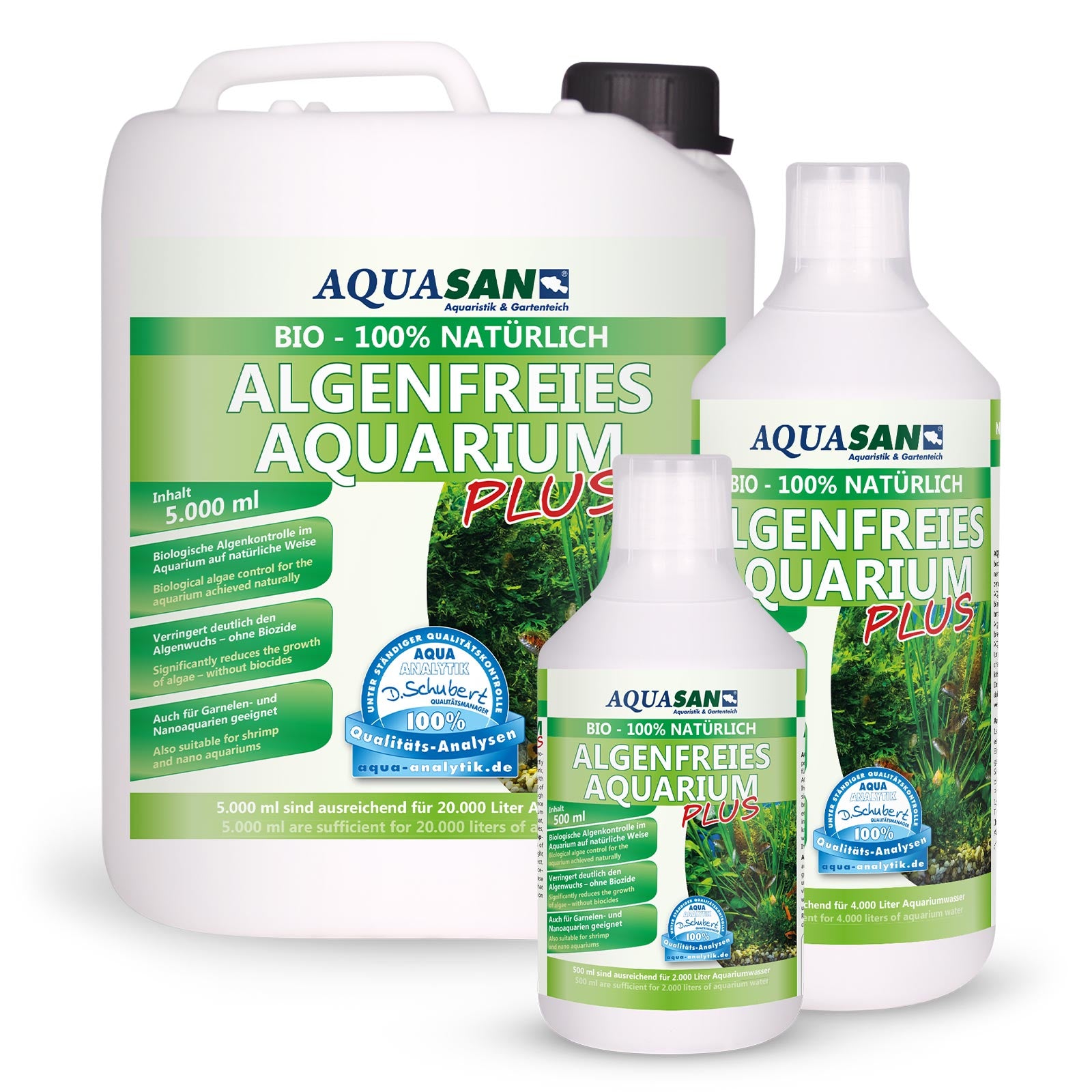 AQUASAN BIO Algenfreies Aquarium PLUS für Aquarien