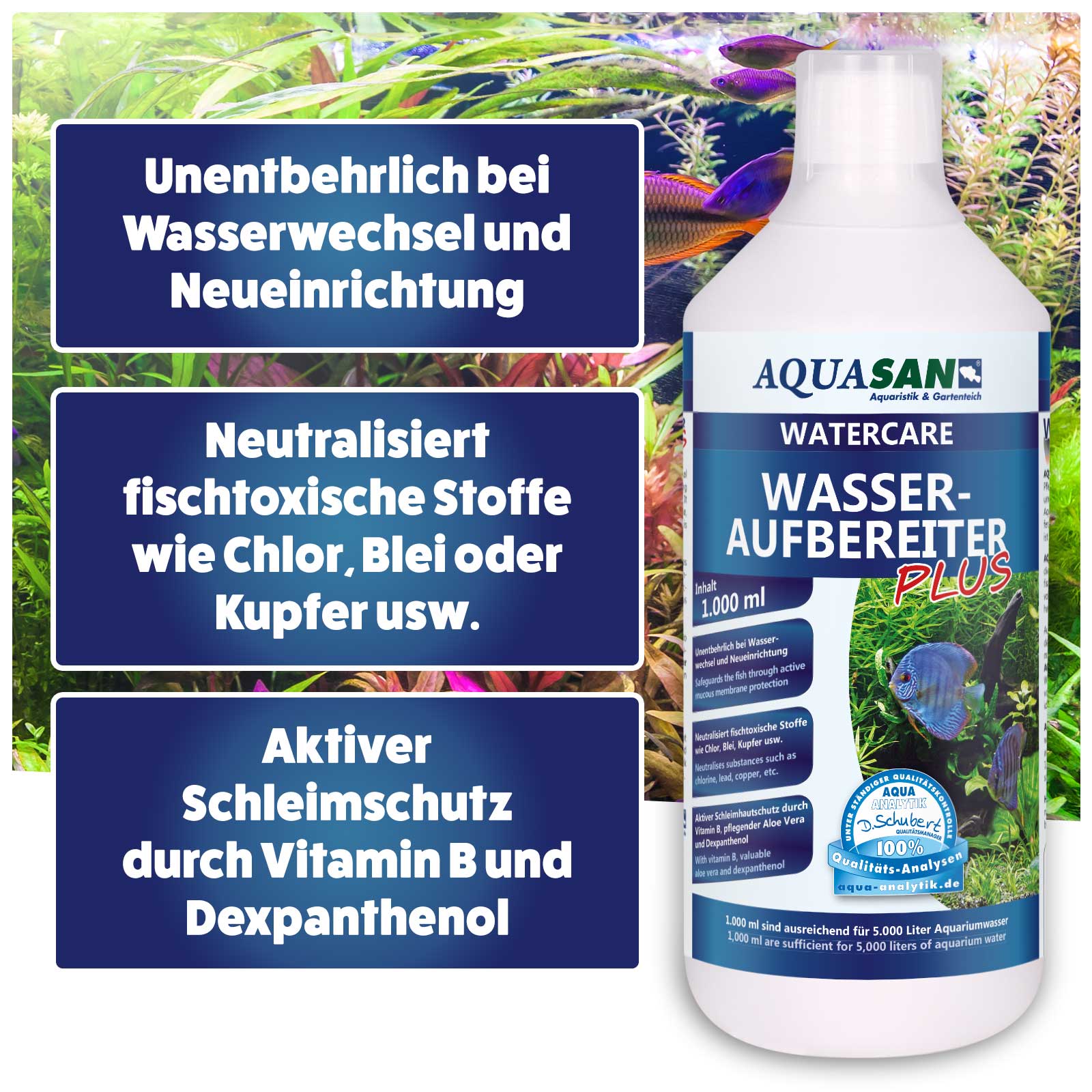 AQUASAN Watercare Wasseraufbereiter PLUS für Aquarien