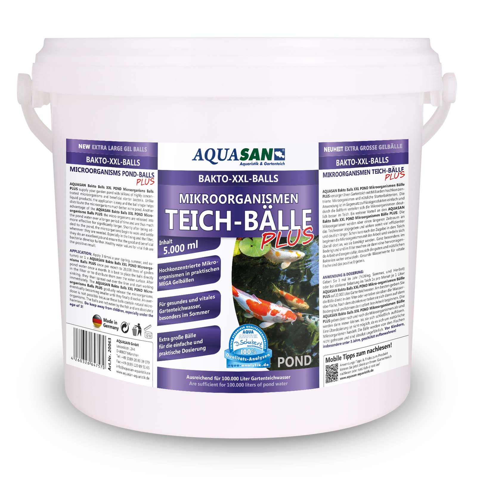 AQUASAN Bakto Balls XXL Mikroogranismen PLUS für Gartenteiche