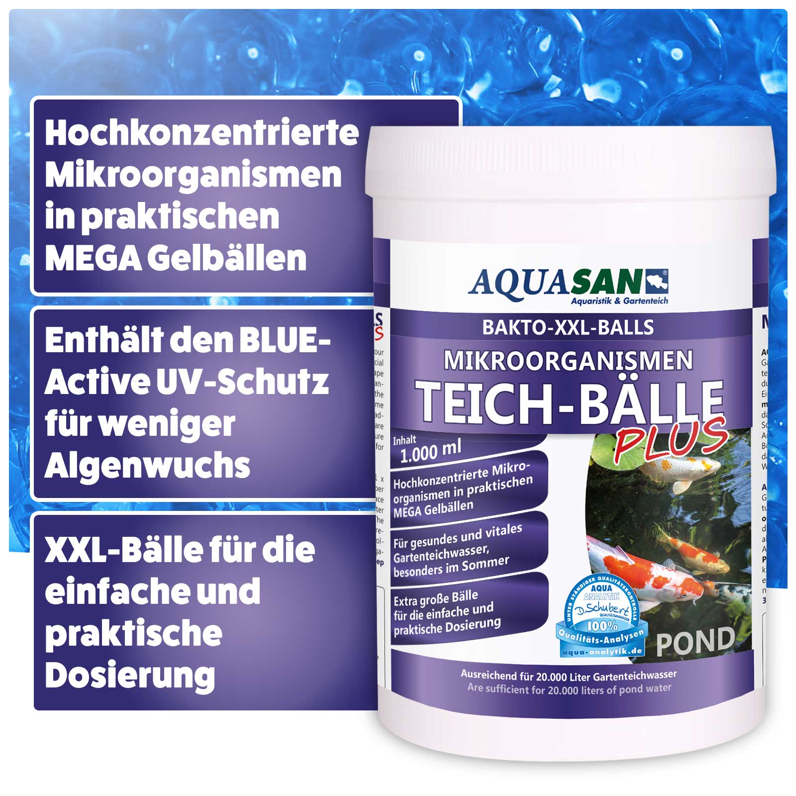 AQUASAN Bakto Balls XXL Mikroogranismen PLUS für Gartenteiche