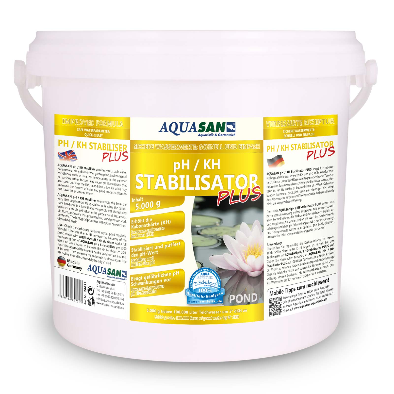 AQUASAN pH KH Stabilisator PLUS für Gartenteiche