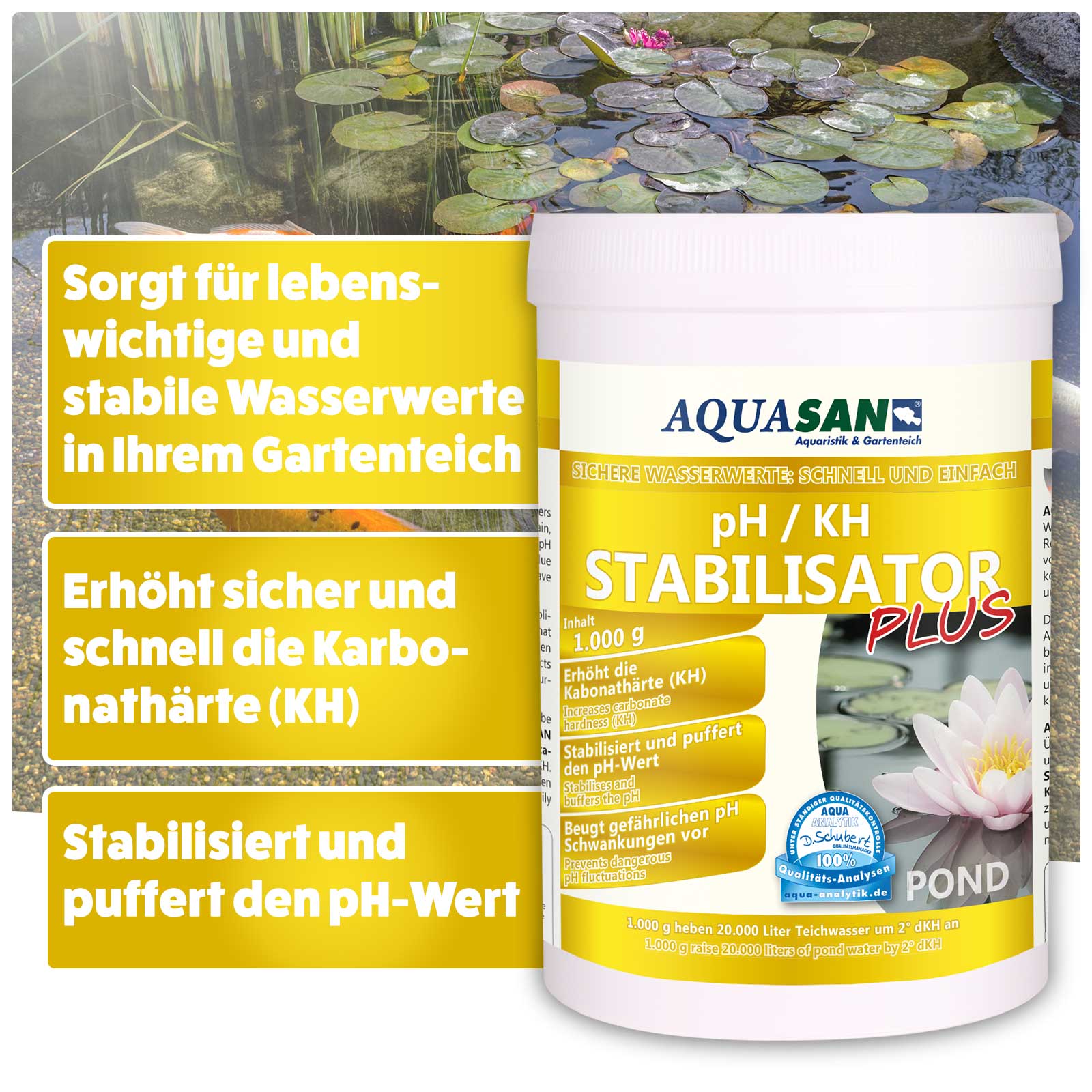 AQUASAN pH KH Stabilisator PLUS für Gartenteiche