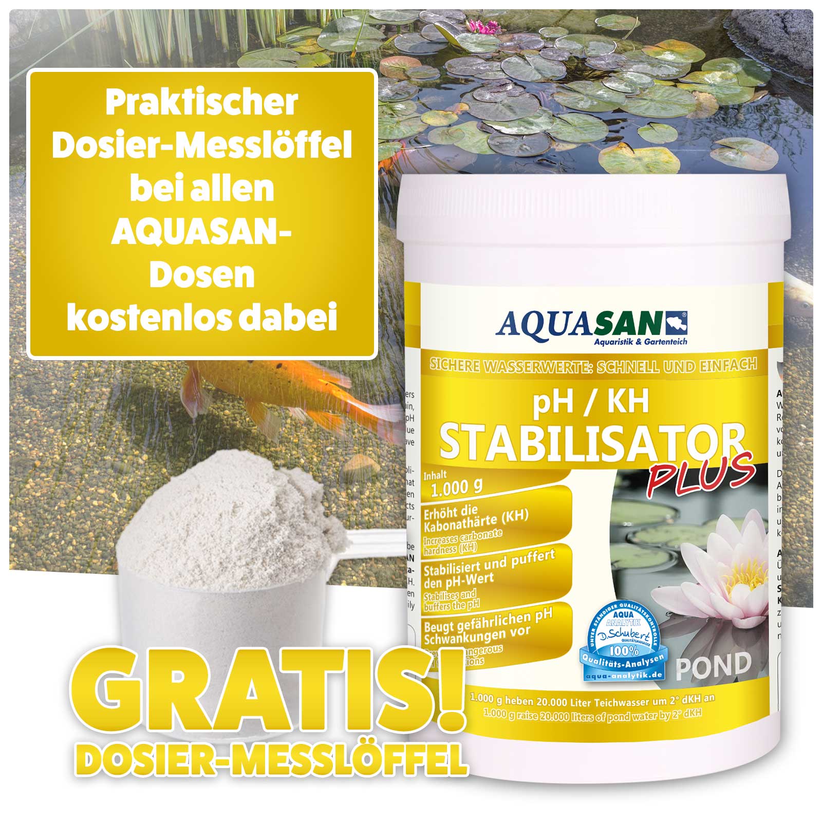 AQUASAN pH KH Stabilisator PLUS für Gartenteiche