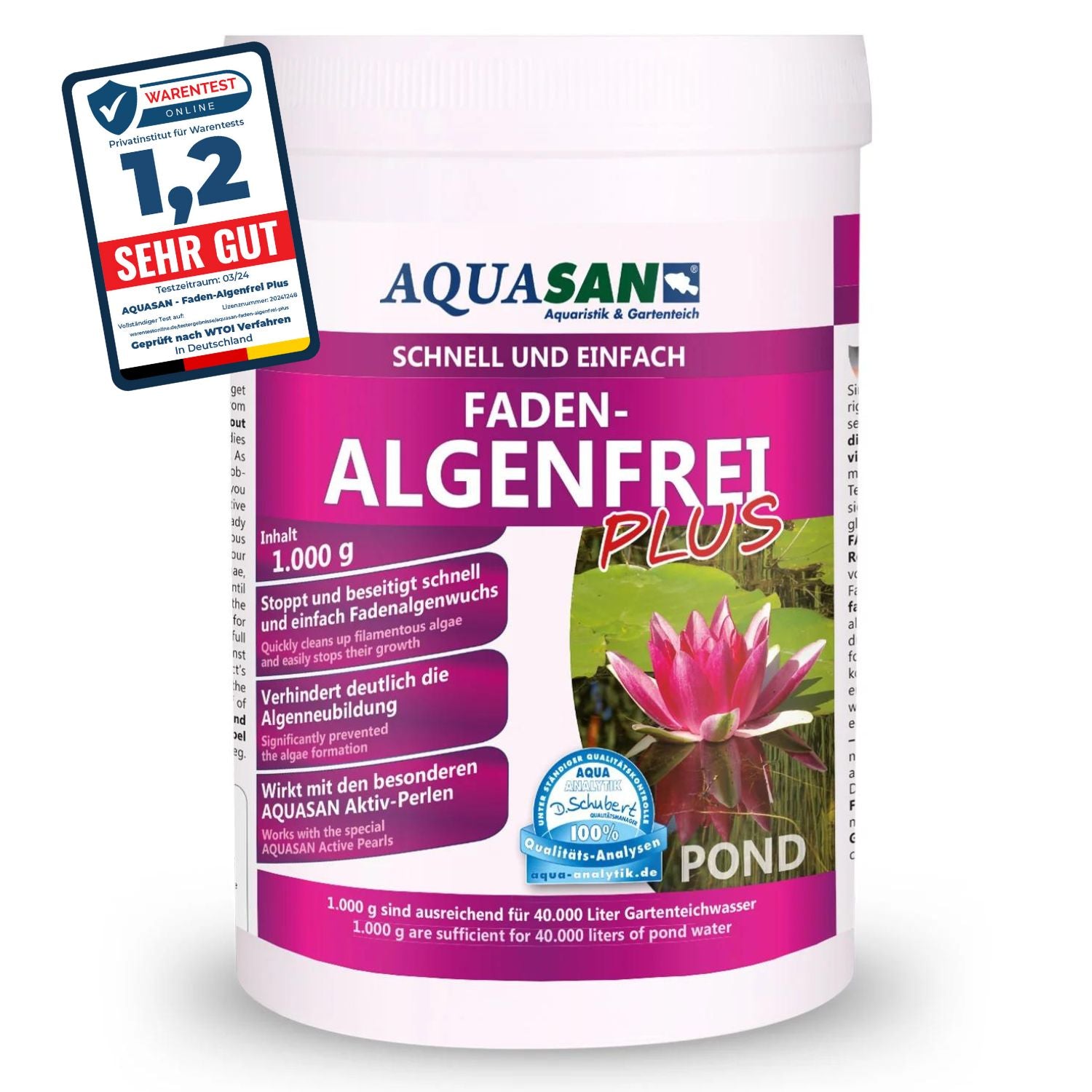 AQUASAN Faden-Algenfrei PLUS für den Gartenteich