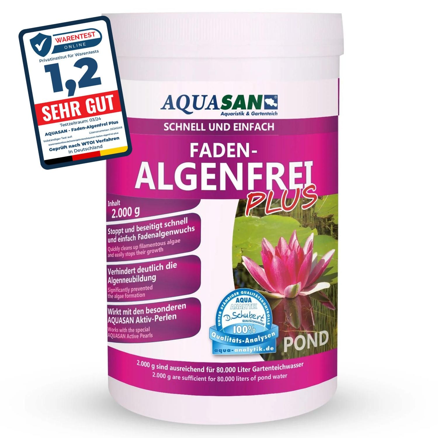 AQUASAN Faden-Algenfrei PLUS für den Gartenteich