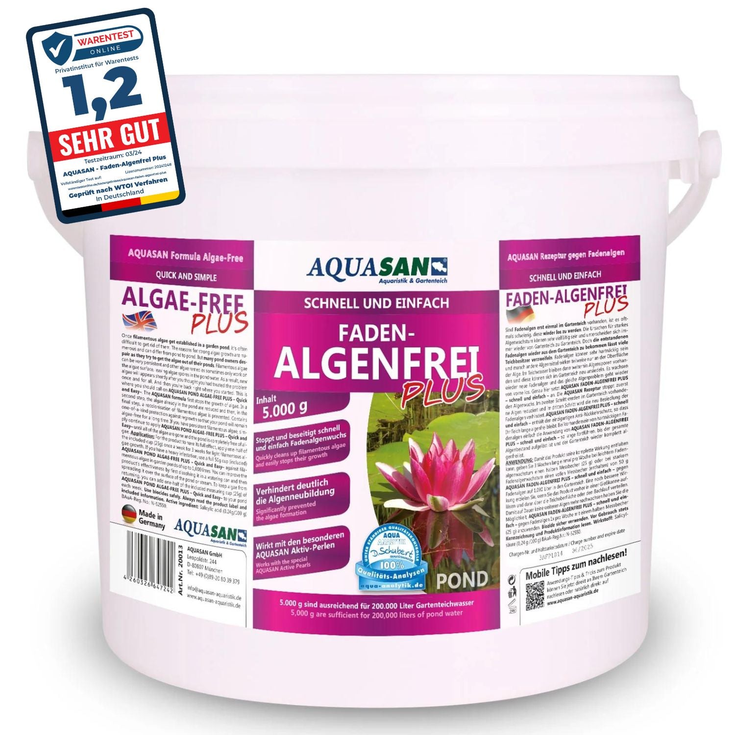 AQUASAN Faden-Algenfrei PLUS für den Gartenteich