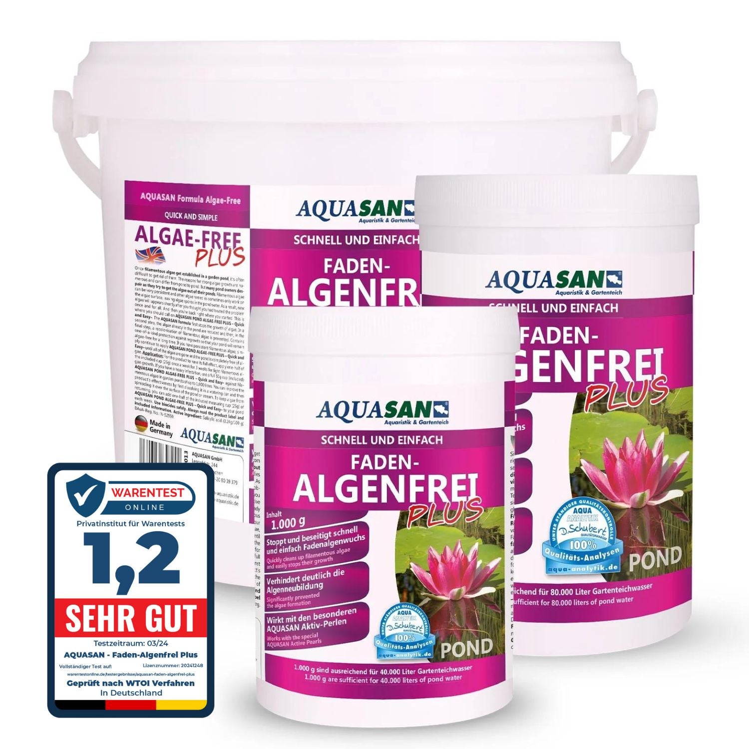AQUASAN FadenAlgenfrei. Gartenteich Algenvernichter.