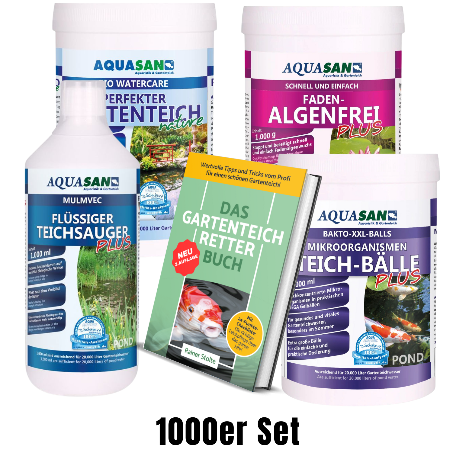 AQUASAN Gartenteich 5er Komplettpflege SPAR-SET