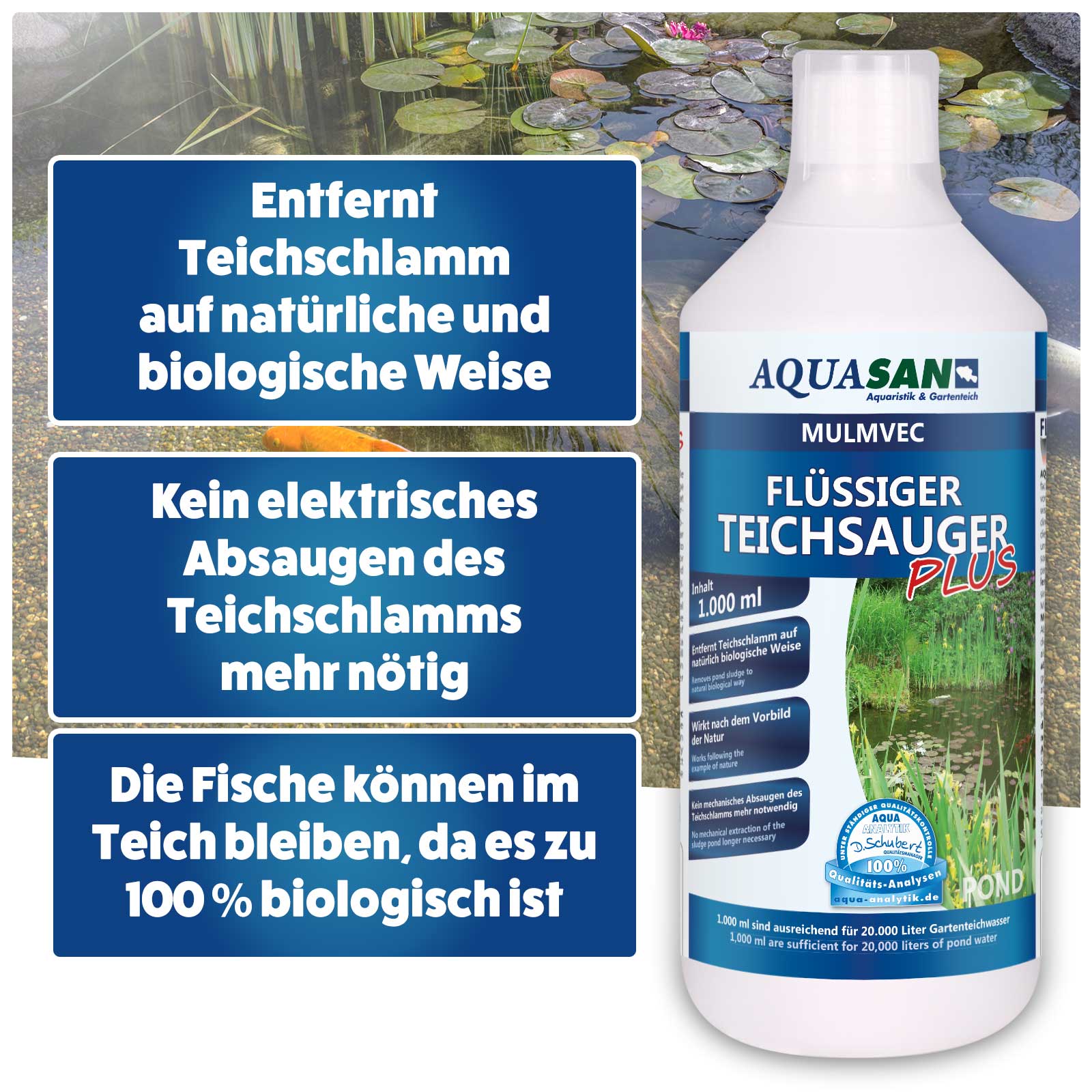 AQUASAN Mulmvec Flüssiger Teichsauger PLUS