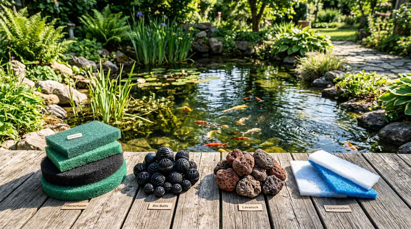 Filtermaterial im Gartenteich