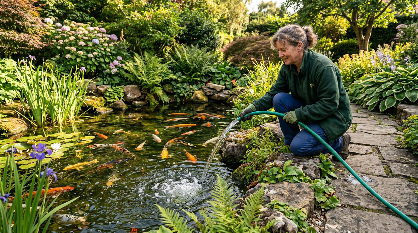 Wasserwechsel im Gartenteich