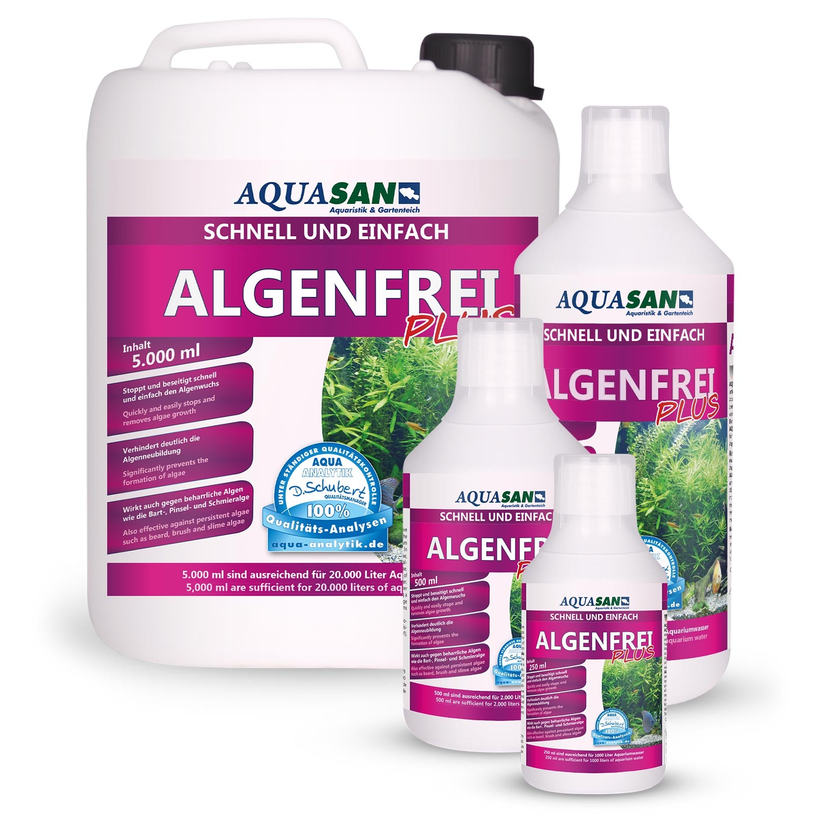 Das Aquasan Algenfrei PLUS Produktset gegen Algen im Aquarium